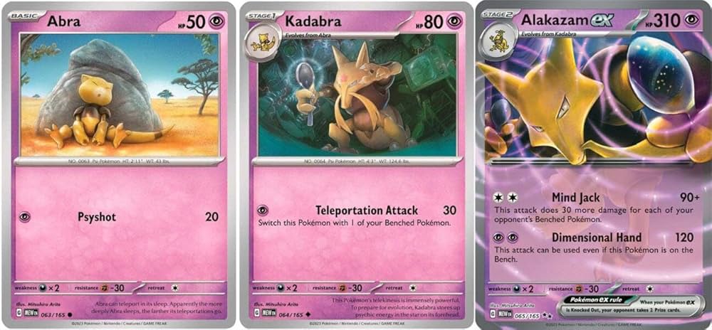 Alakazam ex 065/165 - Pokemon 151 - podwójny rzadki - zestaw